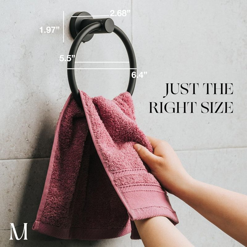 MARMOLUX ACC Matte Ring SUS304 Stainless Steel Wall Mounted For Kitchen & Black Hanger Bathroom Holder - Hand Towel Rack_voghion.com