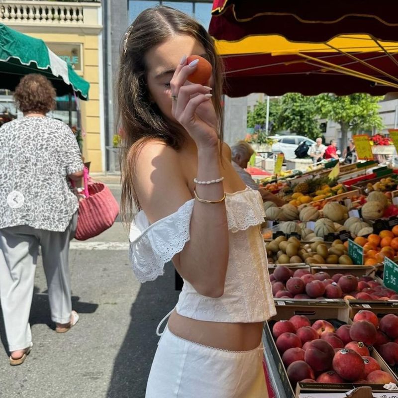 Sexy Mädchen Off-Shoulder Strap Französisch Rüschen Taste Taille Abnehmen Weste Z0879_voghion.com