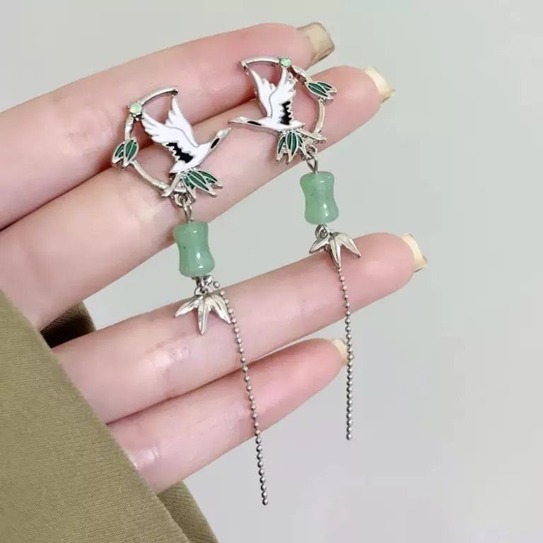 Nieuwe Chinese stijl veelzijdige kwast trendy elegante high-end oorhaken modieuze sierlijke combinatie oorbellen_voghion.com