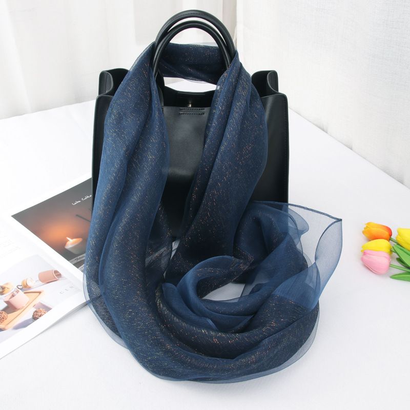 New Scarf For Women, Autumn And Winter, Shiny Versatile Long Scarf, Mulberry Silk Wool Shawl, Dual-use_voghion.com