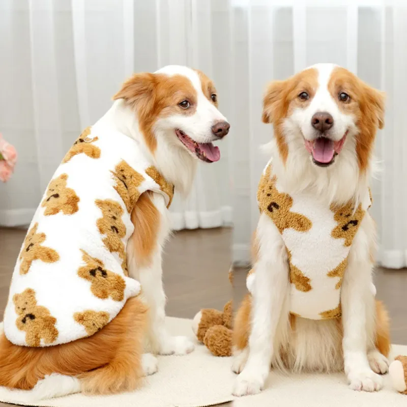 Pigiama di peluche con grazioso maglione caldo a forma di orso, realizzato in morbido pile, comodo pigiama per cani di grossa taglia, invernale, dalla 3XL alla 9XL, di PawParty Store_voghion.com