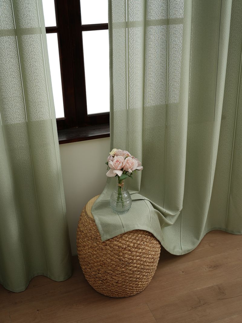 Striped Voile Sheer Curtains - Light Filtering Window Shades For Living Room & Bedroom (Ready-Made, Luxury Minimalist Style, Hotel & Home Use)_voghion.com