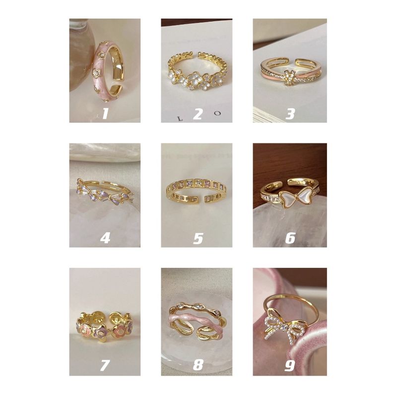 Galvanisieren High-End Nischenblume Schleife Temperament Licht Luxus Ring 2024 Neues Accessoire für Frauen_voghion.com