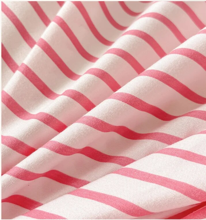 Summer Inns Sweet Cool Blog Stile principale Set di lenzuola a quattro pezzi a righe semplici colorate per la biancheria da letto del dormitorio degli studenti_voghion.com