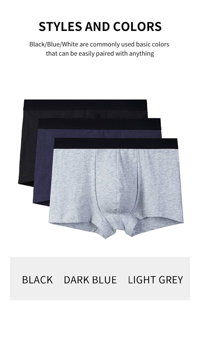 Paket od 3 muške bokserice od pamuka prilagođene koži_voghion.com