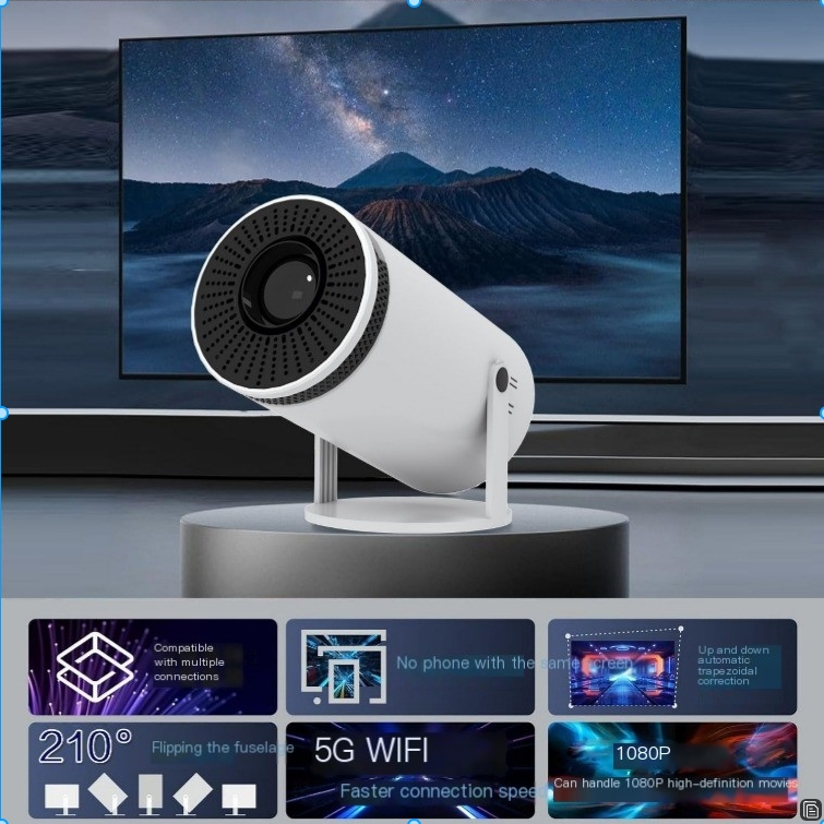 Hjemme high-definition projektor Bluetooth bærbar mini 4K mini hjemmebiograf projektor F100_voghion.com