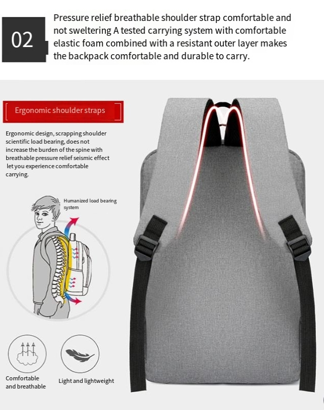 Men's Backpack Simple Usb Charging Business Computer Bag, Men's Multi Functional Student Large Capacity School Bag_voghion.com