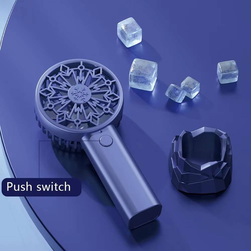 Handheld Desktop Dual-Purpose Fan Usb Charging Portable With Base Two-Color Optional Fashion Design Abs Material Natural Wind_voghion.com