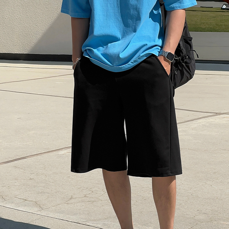 Men's Casual Loose-Fit Shorts - Summer Cotton Blend Elastic Waist Drawstring Comfortable Lounge Pants For Streetwear & Travel_voghion.com