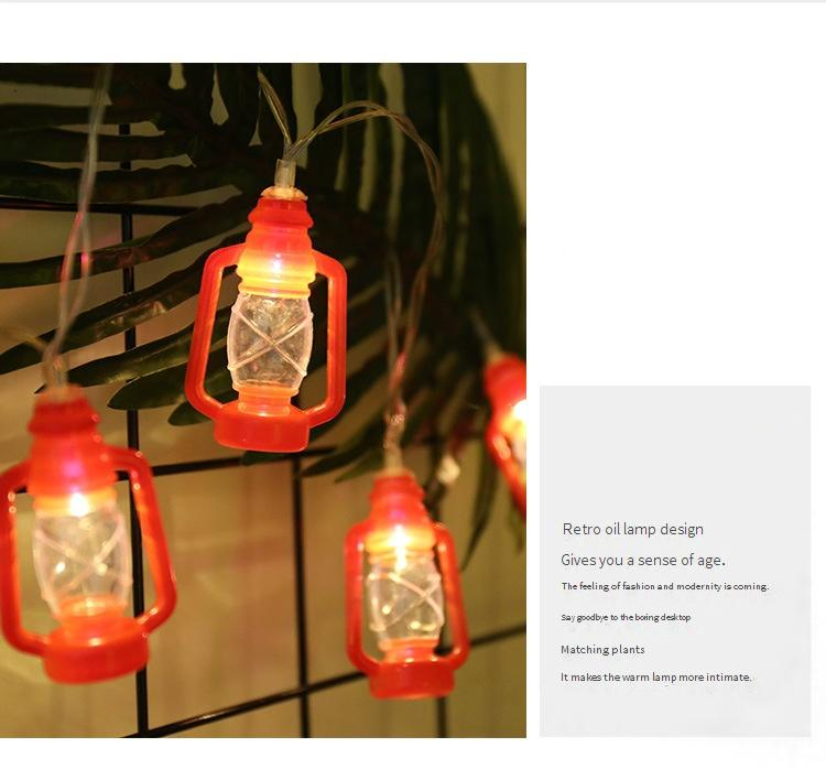 Lampki choinkowe na lampion naftowy zasilany energią słoneczną – 1,5 m/3 m/5 m/6 m/9,5 m, wodoodporne, zewnętrzne, dekoracyjne LED na kemping, do ogrodu, na patio i na imprezy_voghion.com