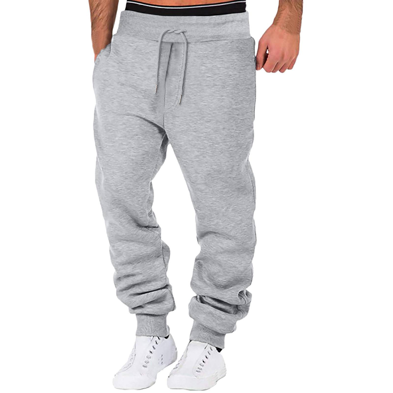 Fleecegevoerde joggingbroek voor heren – Winterthermische hardloopbroek, slim fit en rekbaar (zwart/grijs/wit, S-4XL, hoge elasticiteit voor de sportschool en buiten)_voghion.com