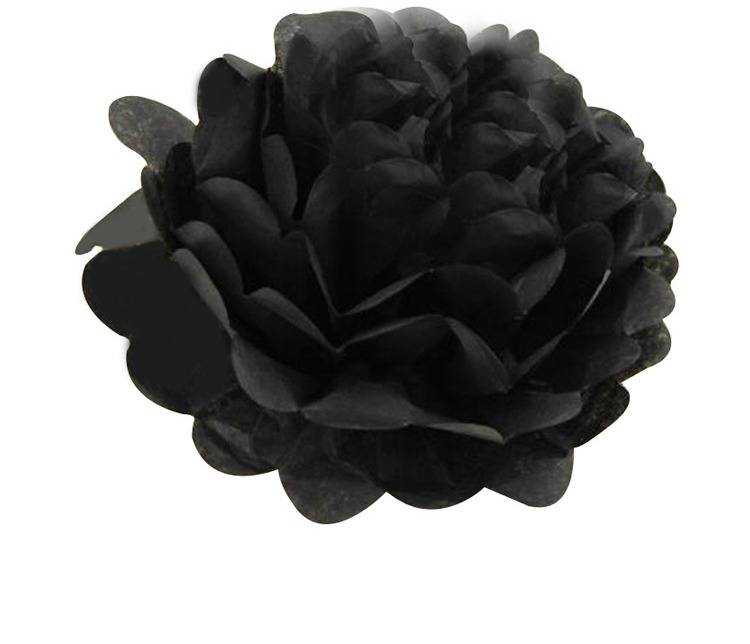 Set di 16 lanterne di carta nere per Halloween e palline di fiori di carta viola - Decorazioni spettrali per feste da 10 pollici per casa, negozio ed eventi_voghion.com