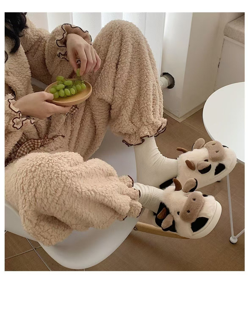 Couples' Cotton Slippers, Men And Women's Home Furry Slippers, Anti-slip Design Suitable For Both Indoors And Out._voghion.com