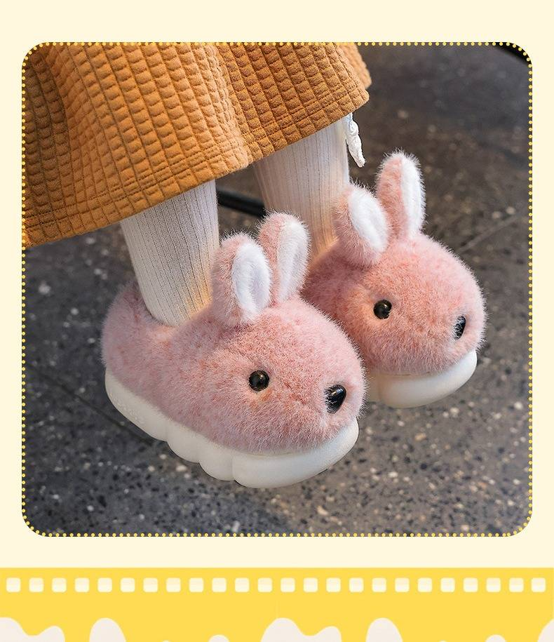 Winterpantoffels voor kinderen met zachte voering - comfortabele binnen- en buitenschoenen voor jongens en meisjes (roze/bruin/bruin/leigrijs)_voghion.com