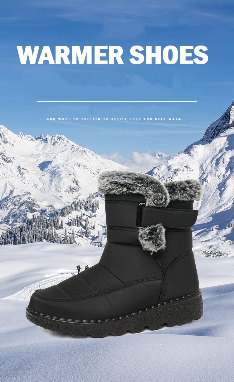 2025 Fleece Warm Women's Snow Boots,, Thickened High-top Cotton Shoes, Casual Velcro Women's Boots_voghion.com