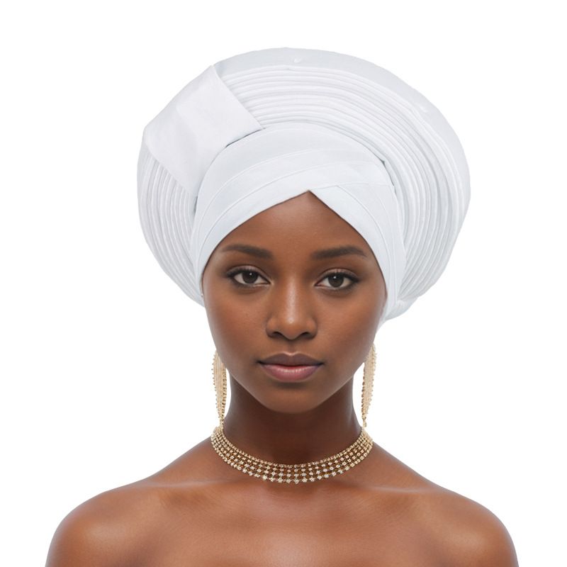 Vendita calda cappello africano multistrato regolabile elegante da sposa nigeriano con cappuccio_voghion.com