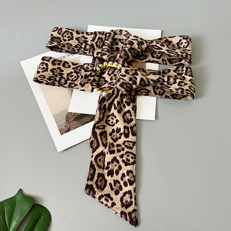 Pearl buckle coat belt women's decoration with skirt wide girdle retro leopard print accessories fabric versatile 2022 spring and autumn_voghion.com