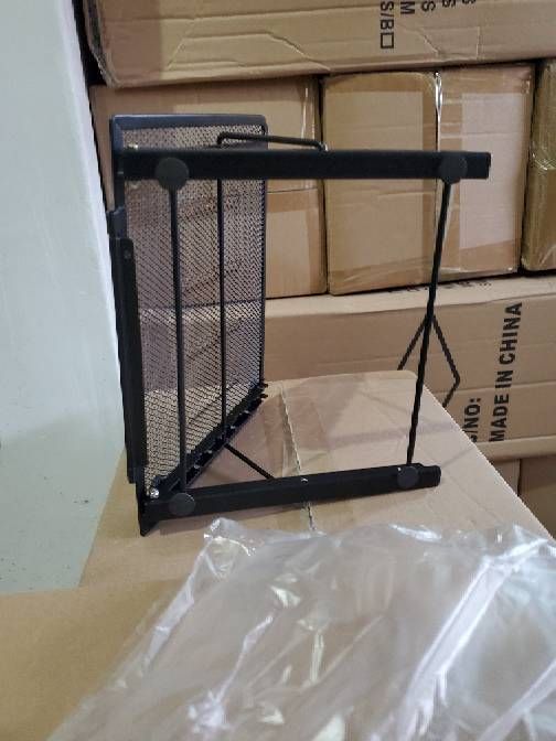348 Metal Laptop Base Floor Folding Stand Wire Mesh Combination Tablet_voghion.com