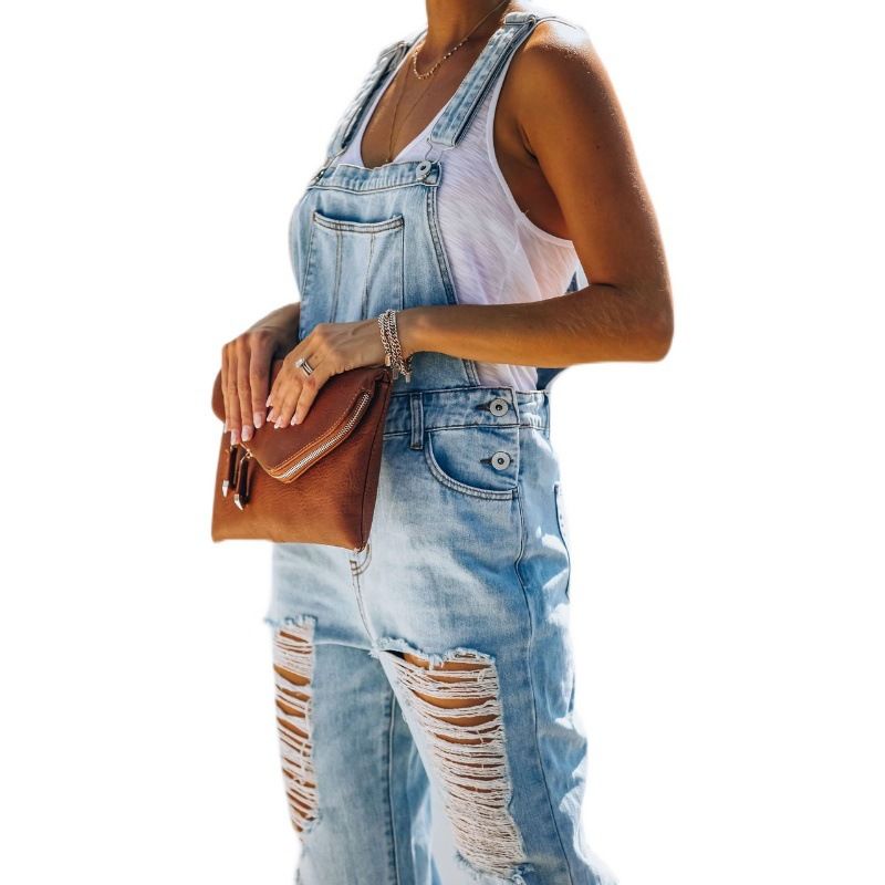 denim jumpsuit voor dames temperament forens katoen denim gewone lichte en middelhoge blauwe jeans voor dames_voghion.com