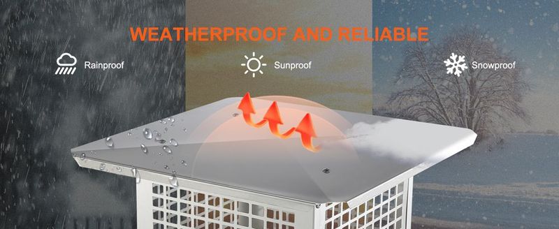 VEVOR Chimney Cap, 12 X 12 Inch, 304 Stainless Steel Fireplace Chimney Cover, Not Easily Toppled & Practical Accessories & Easy Installation, Fits Mesh Flue Covers Outside Clay Flue Shingles, Silver_voghion.com