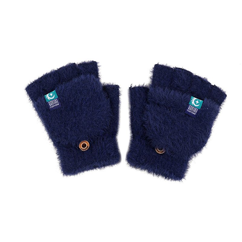 Gants tricotés coupe-vent pour hommes, en polaire chaude, avec rabat, pour cyclisme, conduite, écran tactile_voghion.com