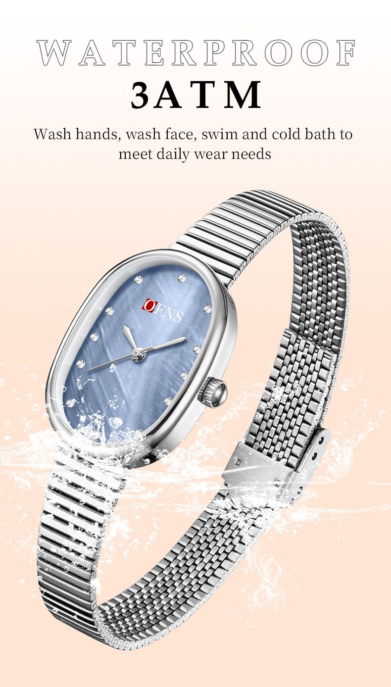 Orologio Madreperla Ovale Orologio al Quarzo Impermeabile Leggero Lusso Orologio da Donna_voghion.com