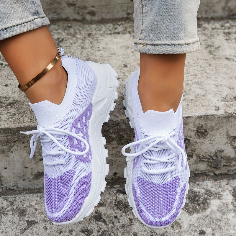 Scarpe da ginnastica versatili alla moda da donna, traspiranti, con suola spessa, comode e alla moda, 2025_voghion.com