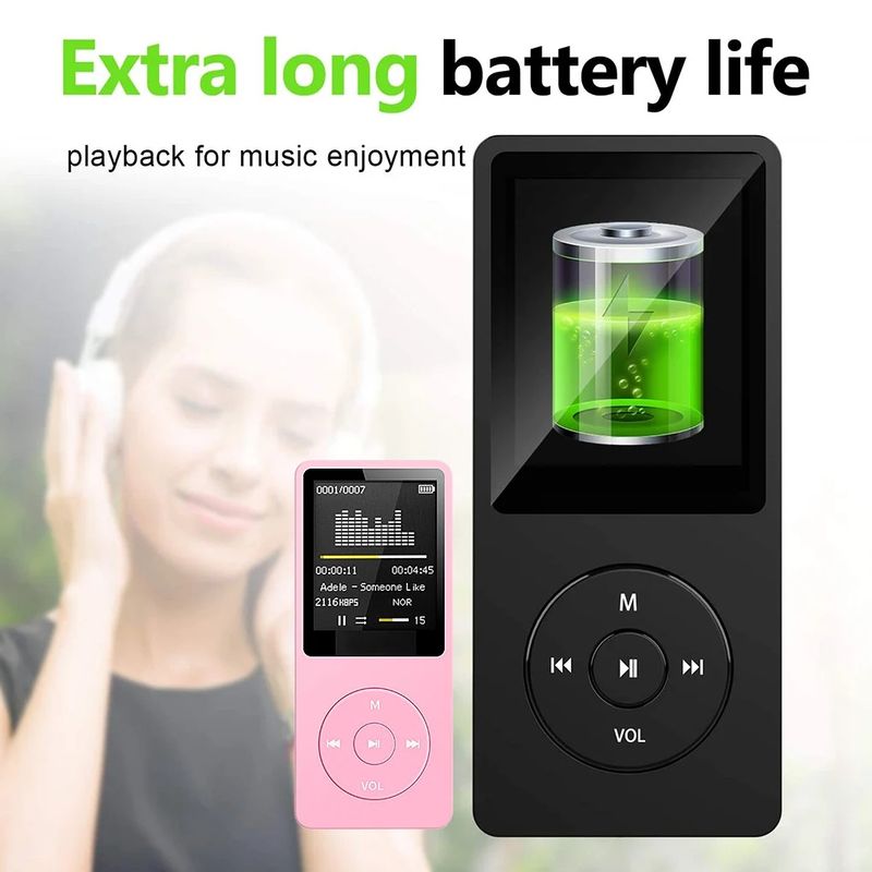 Bluetooth-kompatibel Musik Verlustfreie Tragbare FM Radio Externe Ultra-dünne Student Sport Walkman MP3 Player Recorder_voghion.com