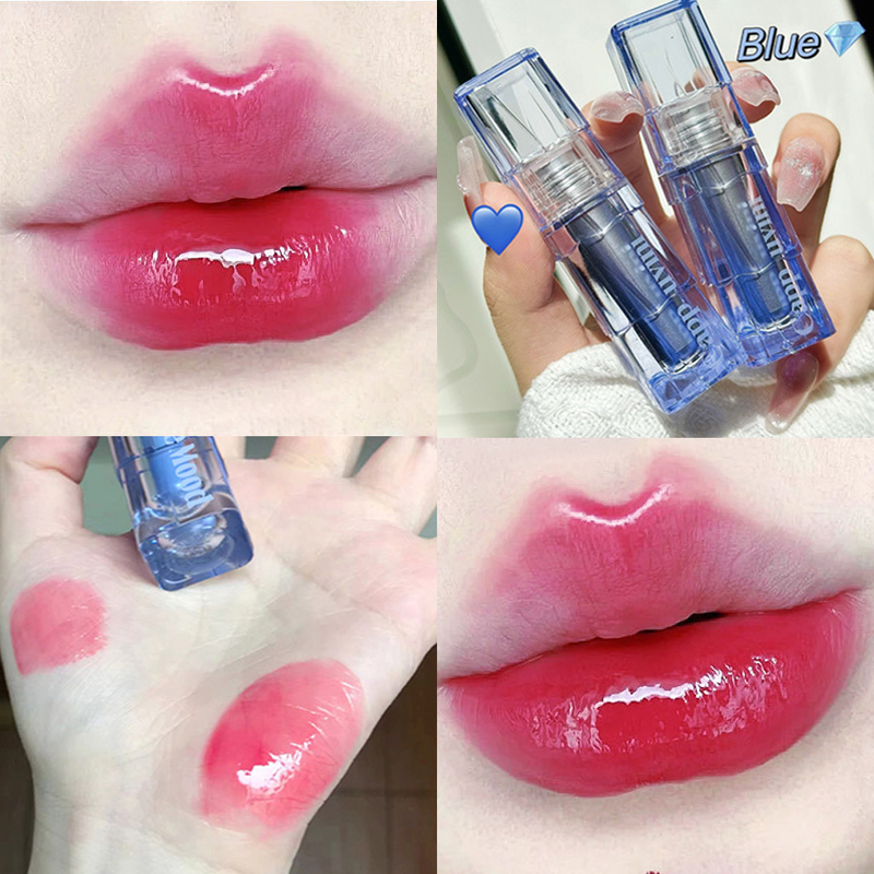 Rossetto a specchio Lucidalabbra lucido Rossetto liquido gelatinoso trasparente impermeabile e resistente Labbra cosmetiche Womon_voghion.com