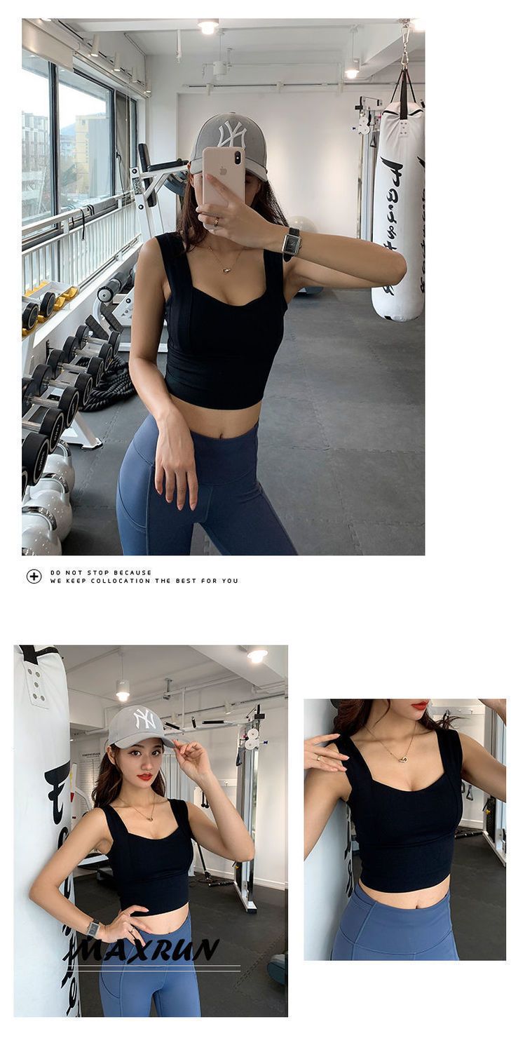 BH für Studentinnen, stoßfester, rückenfreier Lauf-BH, Push-up-Sportweste, Yoga-Set für Damen_voghion.com