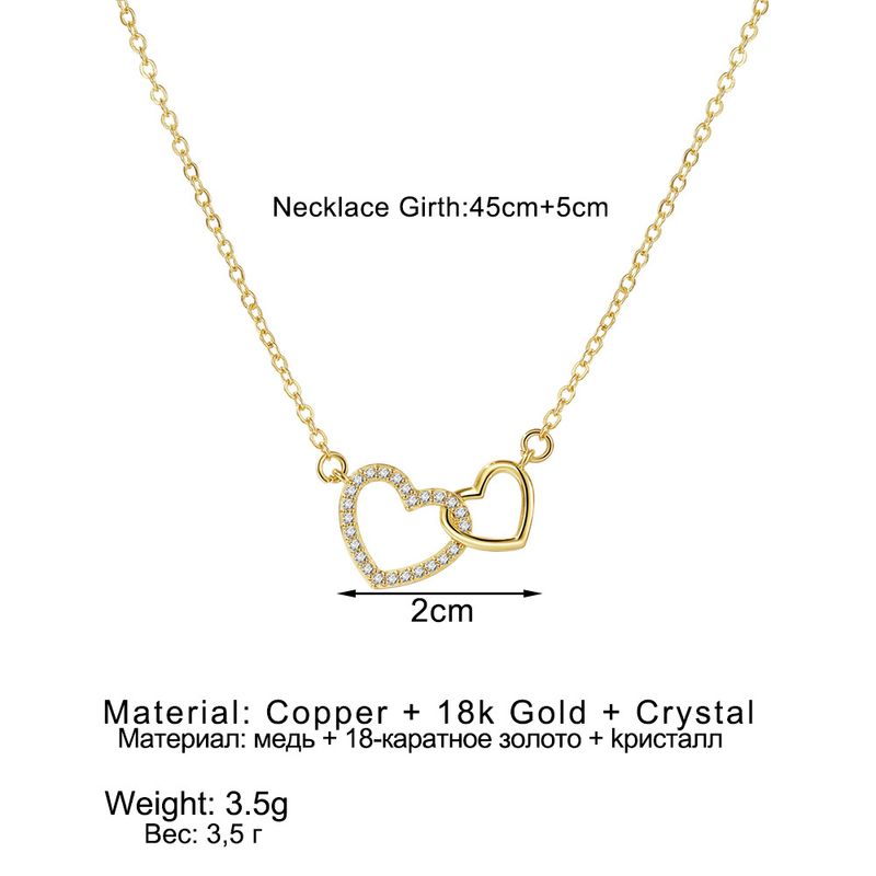 Damen Bijouen Koffer ageleet Zirkon Léift Duebelrank Halskette Schléissebeenkette Pendant Liicht Luxus All Match Nischedesign Schléissebeenkette_voghion.com