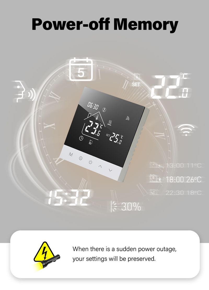 Θερμοστάτης Tuya WIFI για θέρμανση ή θέρμανση, έξυπνο σπίτι ή θερμορυθμιστής με Alexa Yandex Google Temperature Controller_voghion.com