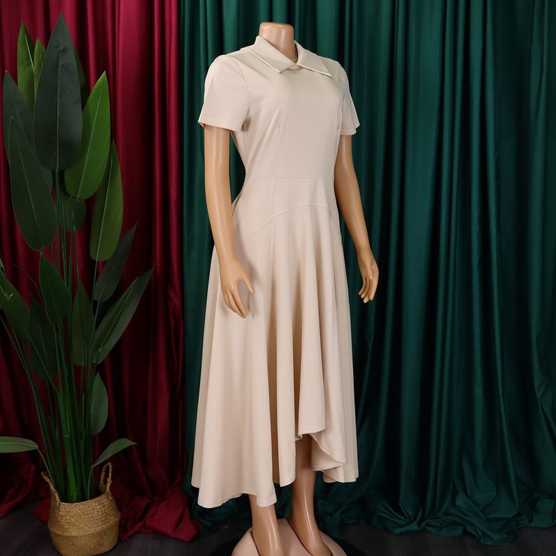 Női ruházat Divat Temperamentum Magas Derékú Bankett Nagy Swing Szoknya Elegáns Estélyi Ruha_voghion.com