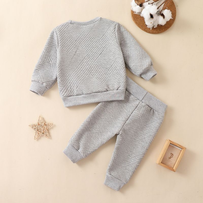 Unisex-Anzugset in Grau und Weiß für Kleinkinder (2–8 Jahre) – Zweiteiliges Outfit aus weicher Baumwolle, YT2325_voghion.com