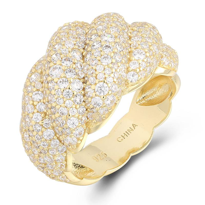 Anello di lusso in argento sterling S925 fatto a mano con cielo stellato pieno di diamanti e zirconi, gioielli alla moda da donna_voghion.com