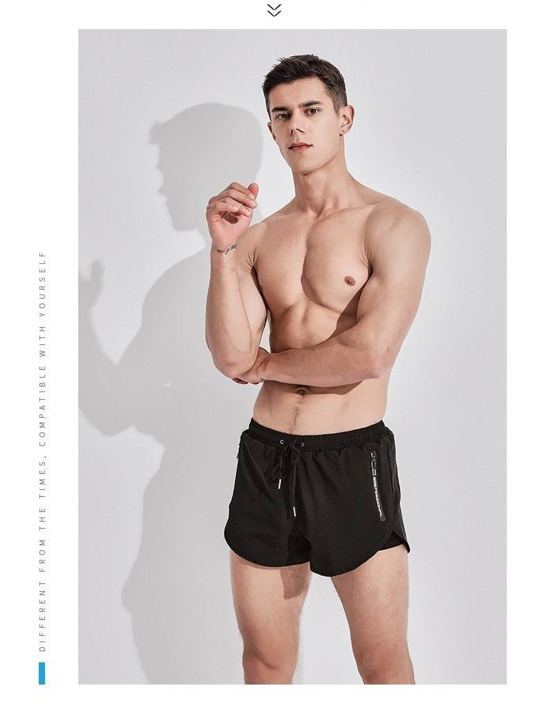 Bañador de hombre de doble capa y secado rápido, ideal para nadar sin vergüenza._voghion.com