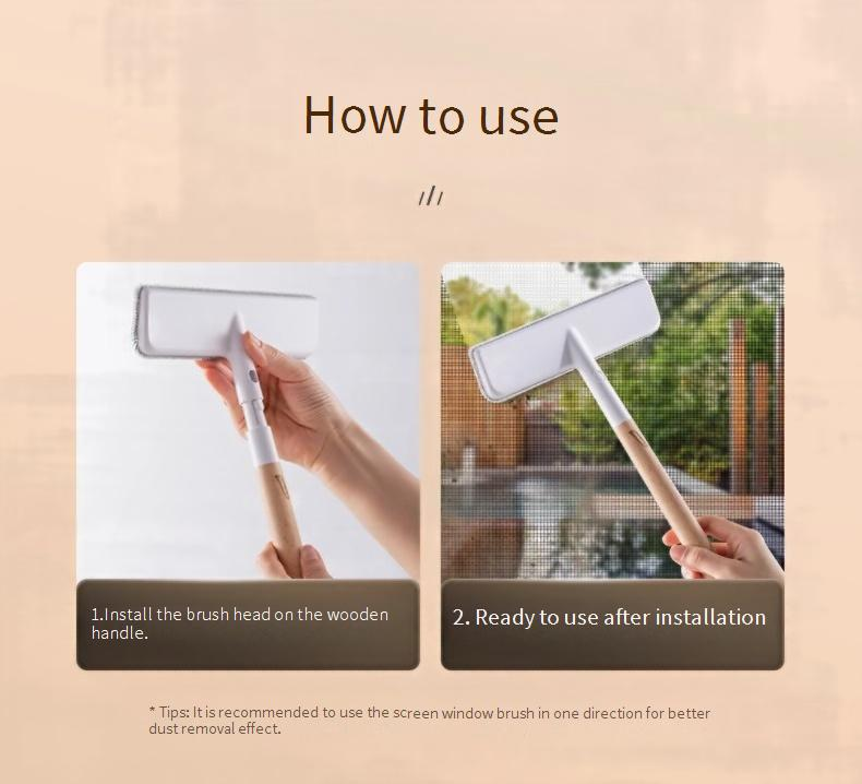 Window Screen Cleaner Brush - No-Removal Scrubbing Tool For Dust & Grime (Multi-Surface Extendable Handle & Ergonomic Grip) - Home Cleaning Essential_voghion.com