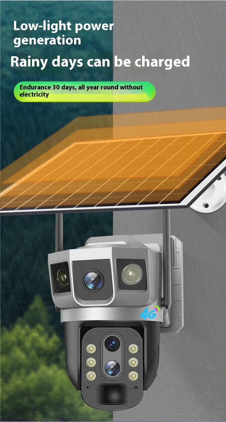 3-in-1 Solar Security Camera - 4G LTE, Waterproof, Night Vision, Outdoor Wireless Monitoring_voghion.com