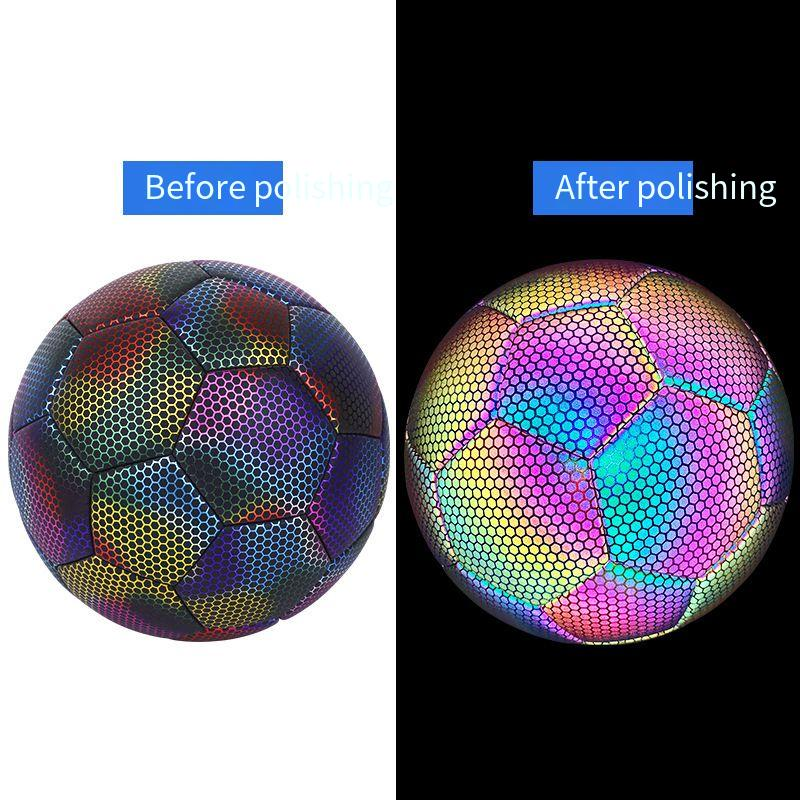 Balón de fútbol fluorescente azul de panal n.° 5 para entrenamiento de competición estudiantil, regalo luminoso que brilla en la oscuridad._voghion.com