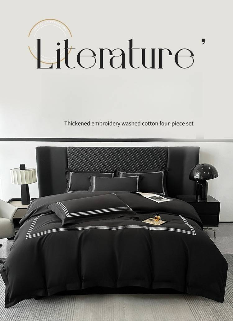 Luxury Men's Brushed Cotton Bedding Set - Heavyweight & Stain-Resistant_voghion.com