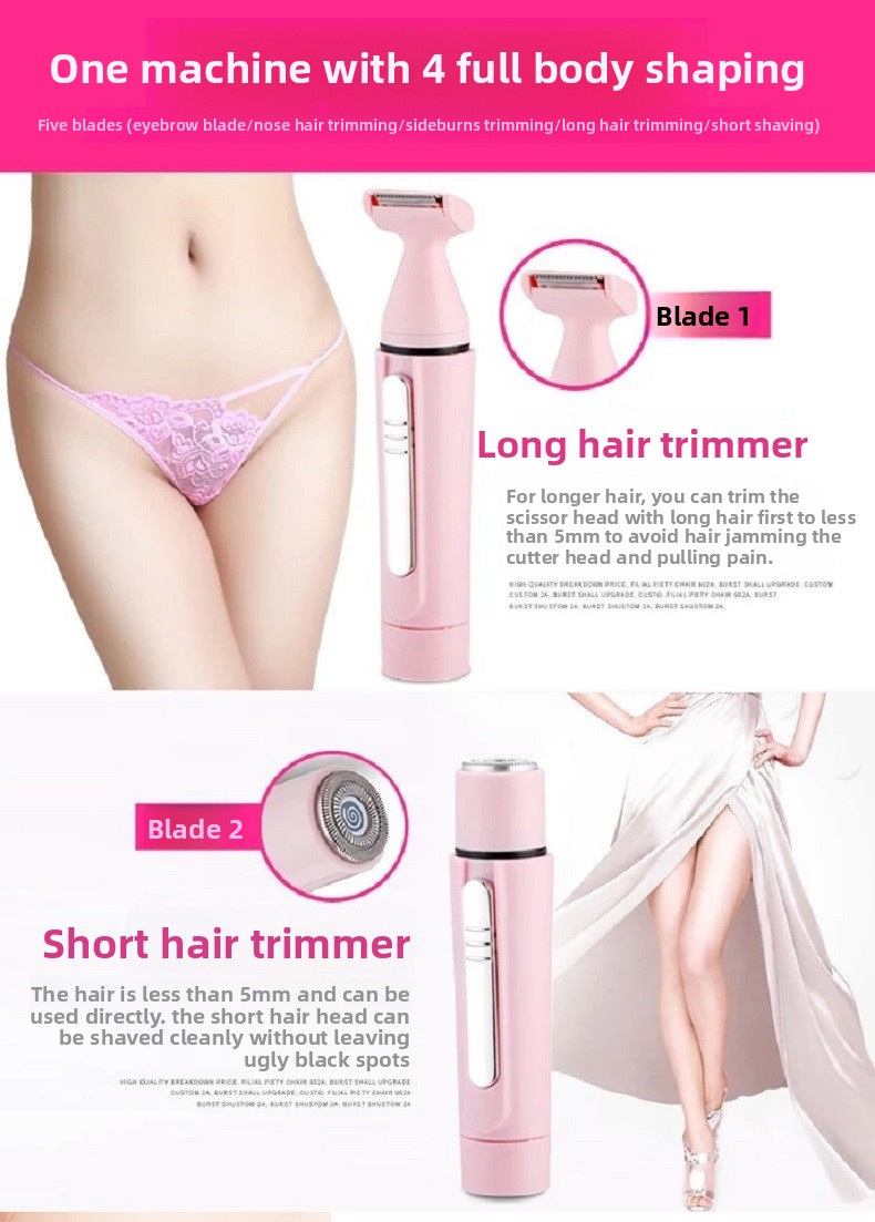 Elektrischer 4-in-1-Bikinihaarschneider für Damen – Multifunktionales Haarentfernungsset mit Präzisionsaufsätzen_voghion.com