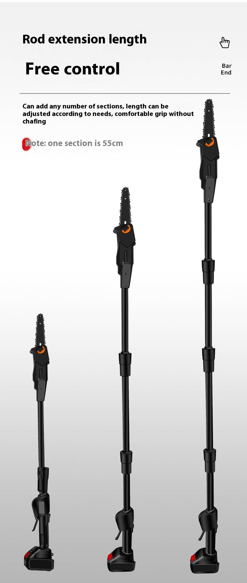 Cordless Lithium-Ion Electric Chainsaw With Extendable Pole For Tree Pruning, Wood Cutting & Gardening – Lightweight & Powerful (2.3kg)_voghion.com
