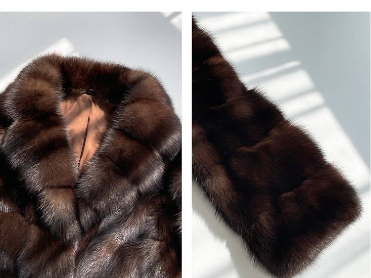 Luxury Vintage-Style Faux Mink Coat With Elegant Trench Design - Warm Winter Outerwear In Chestnut (Available In 3 Lengths: 65cm/95cm/110cm)_voghion.com