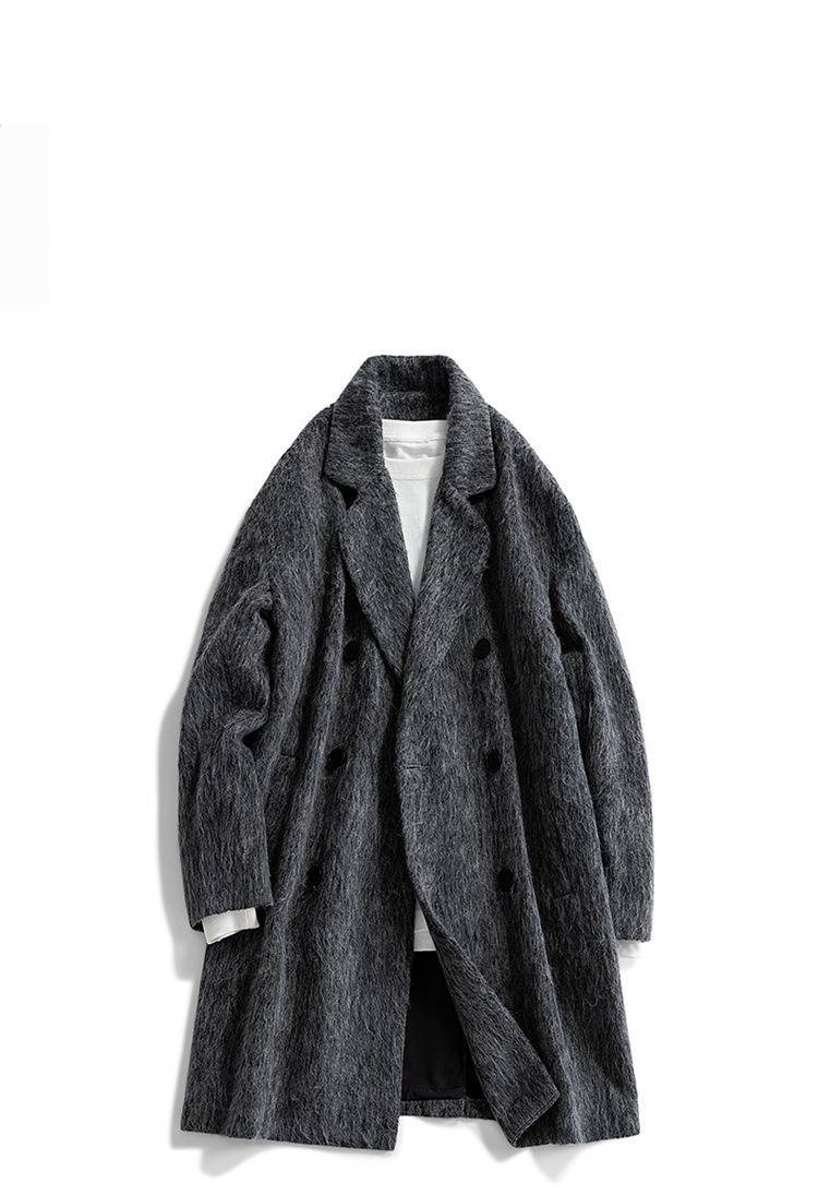 Men's Slim Fit Long Coat With Hood - Casual Solid Color Trench Coat For Spring & Autumn - Lightweight Polyester Blend Jacket For Urban Commute_voghion.com