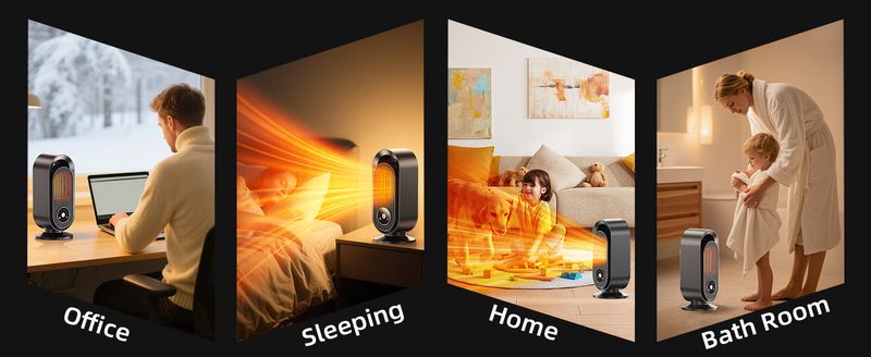 Schnellheizender PTC-Raumheizer – 1500 W Tischwärmer mit Touch-Steuerung, 8-Stunden-Timer, 3 Geschwindigkeitsstufen und Überhitzungsschutz für Zuhause/Büro_voghion.com