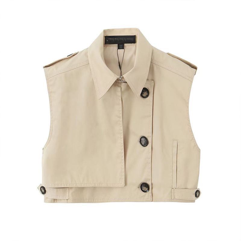 Fashion Suit For Women American Style Hot Girl Casual Turn-Down Collar Sleeveless Vest Jacket Bodycon Half Short Skirt_voghion.com