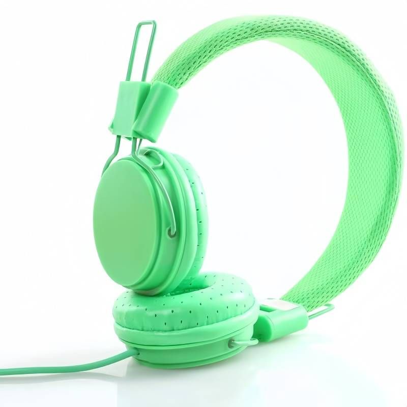 Foldable Wired Headphones With Microphone, 3.5mm Jack, Lightweight On-Ear Design – Macaron Colors (White, Pink, Blue, Green, Purple, Red & More)_voghion.com