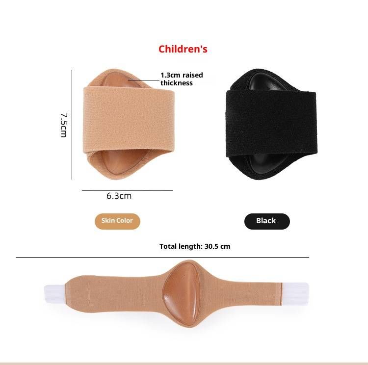 Adjustable Arch Support Insoles For Flat Feet – Soft Silicone Orthotic Inserts With Non-Slip Straps (Skin/Black, Adult & Kids Sizes)_voghion.com