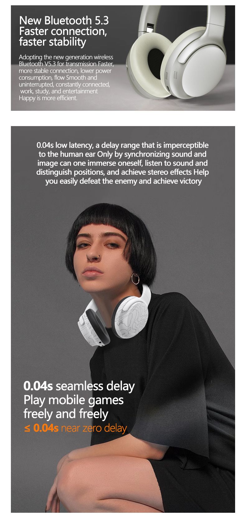 Wireless Bluetooth Headphones Over Ear With Noise Cancelling, Hi-Fi Stereo Sound, FM Radio, Lightweight Comfort For Music & Calls_voghion.com