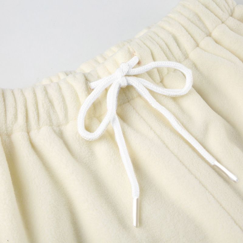 Pantaloni jogger in pile comodi per uomo e donna - Vestibilità morbida e rilassata, vita elasticizzata, abbigliamento urbano versatile, pantaloni casual da salotto in tinta unita_voghion.com